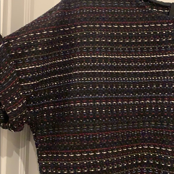 Zara Trafaluc Black Tweed Shift Dress with Fringe - Picture 5 of 9